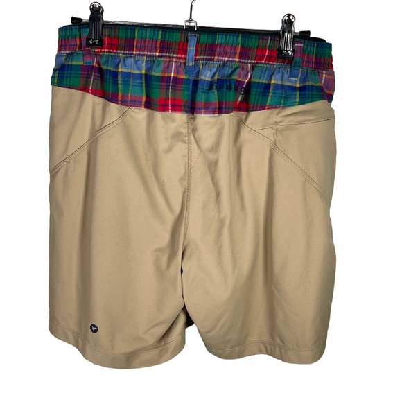 Birddogs Shorts Birddogs Size Medium Plaid Khaki Lined Shorts Uncle
